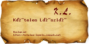 Köteles László névjegykártya