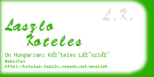 laszlo koteles business card